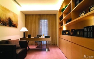 简约风格二居室简洁富裕型110平米书房沙发背景墙书架图片