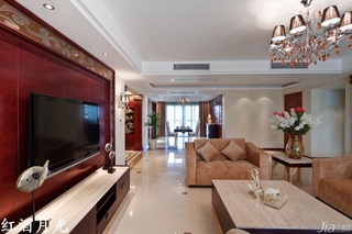 新古典风格公寓富裕型客厅电视背景墙沙发图片