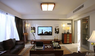 中式风格复式富裕型客厅沙发图片
