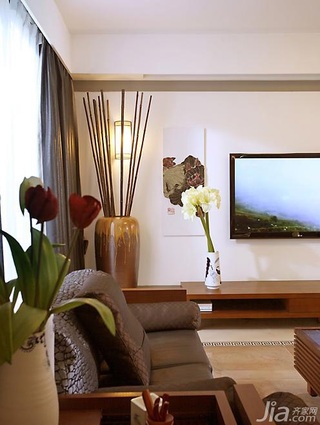 中式风格复式富裕型客厅沙发图片