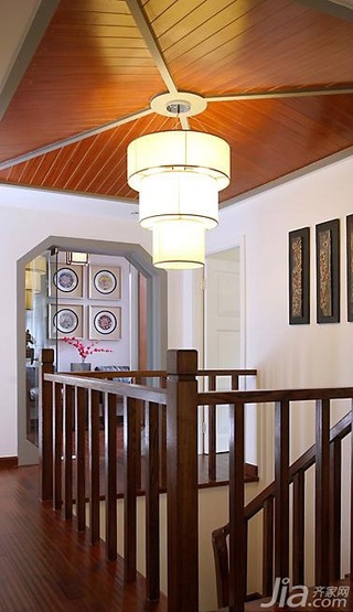 中式风格复式富裕型楼梯灯具图片