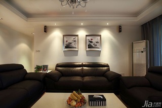 简约风格三居室简洁黑色富裕型客厅沙发背景墙沙发效果图