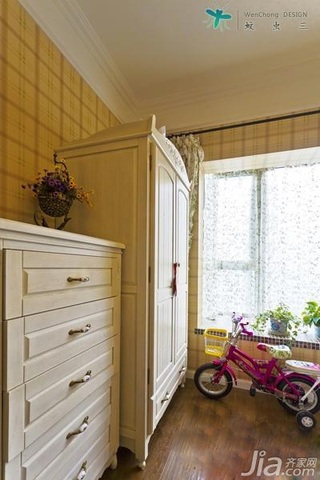 美式乡村风格公寓富裕型90平米卧室收纳柜图片