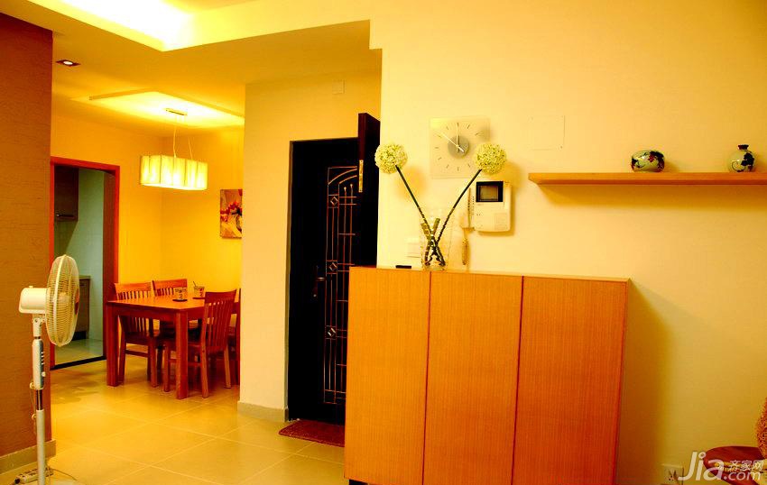 二居室装修,富裕型装修,简约风格,玄关,餐厅,简洁,玄关柜,灯具,餐桌