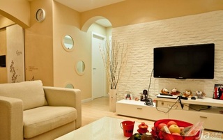 简约风格二居室简洁5-10万客厅电视背景墙沙发图片