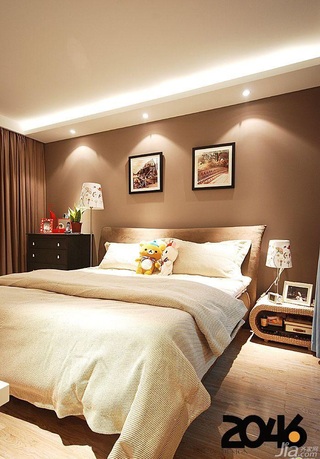 简约风格二居室简洁5-10万卧室卧室背景墙床图片