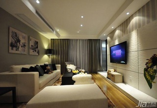 简约风格三居室简洁富裕型客厅电视背景墙沙发婚房家装图片