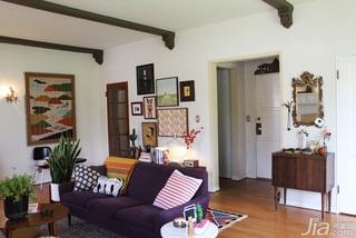 美式风格公寓富裕型客厅照片墙沙发效果图