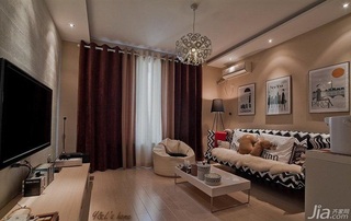 简约风格三居室简洁富裕型客厅电视背景墙沙发图片