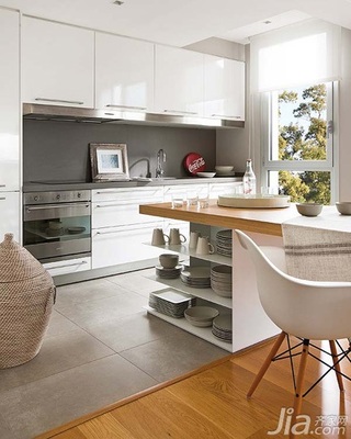 公寓实用白色富裕型80平米厨房橱柜设计图纸