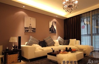 简约风格三居室简洁富裕型客厅沙发背景墙沙发二手房设计图