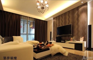 简约风格三居室简洁富裕型客厅电视背景墙沙发二手房家装图片