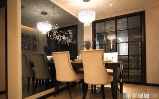 简约风格三居室简洁富裕型餐厅餐厅背景墙灯具二手房家居图片