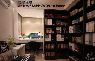 简约风格三居室简洁富裕型书房书架二手房家居图片