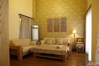 美式风格公寓富裕型130平米客厅壁纸效果图