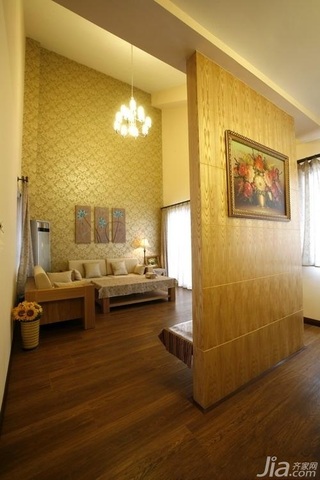 美式风格公寓富裕型130平米客厅隔断沙发效果图