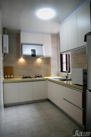 美式风格公寓富裕型130平米厨房橱柜定制