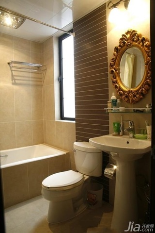美式风格公寓富裕型130平米卫生间洗手台图片