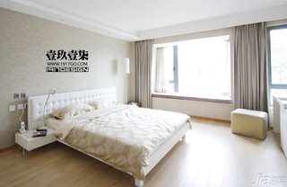 简约风格公寓简洁白色卧室飘窗床效果图