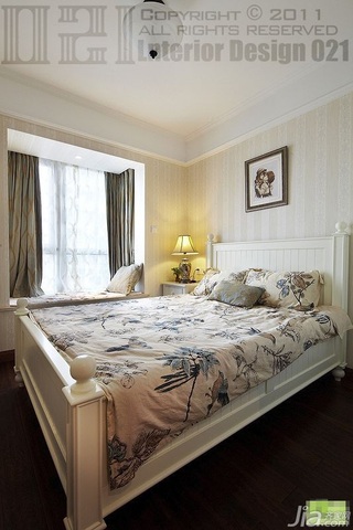 简约风格公寓简洁卧室卧室背景墙床效果图