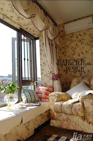 混搭风格公寓浪漫卧室飘窗沙发效果图