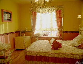 混搭风格公寓浪漫卧室卧室背景墙床效果图