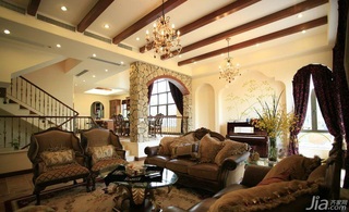 美式乡村风格别墅富裕型客厅沙发效果图