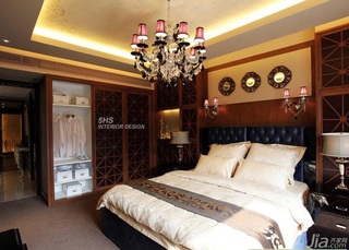 欧式风格豪华型卧室卧室背景墙床效果图