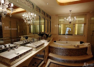 欧式风格豪华型卫生间洗手台图片