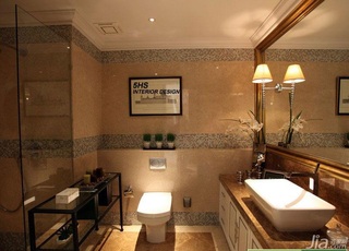 欧式风格豪华型卫生间洗手台效果图