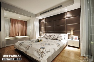 新古典风格三居室130平米床头软包飘窗床头柜图片