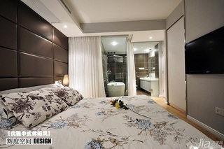 新古典风格三居室130平米卧室床效果图