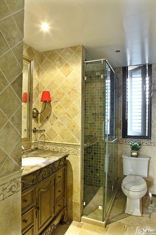 混搭风格二居室140平米以上卫生间洗手台图片