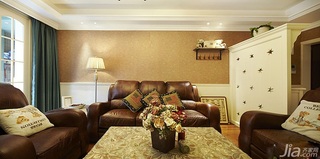 美式风格公寓130平米客厅沙发效果图