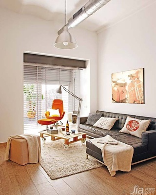 loft风格小户型简洁原木色经济型70平米客厅沙发背景墙沙发海外家居