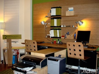 简欧风格复式富裕型书房书桌效果图