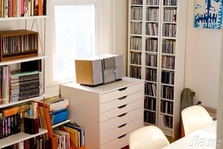 欧式风格公寓书房书架效果图
