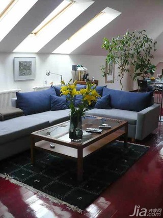 简约风格复式简洁经济型客厅沙发背景墙沙发海外家居