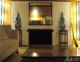 混搭风格二居室简洁经济型客厅背景墙沙发效果图