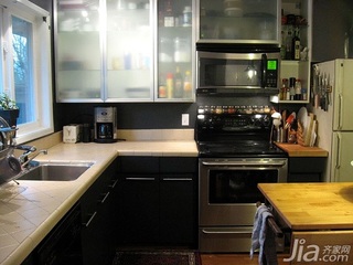 混搭风格二居室简洁经济型厨房橱柜定做