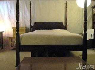混搭风格二居室简洁经济型卧室床图片