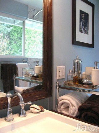 混搭风格二居室简洁经济型卫生间背景墙洗手台图片