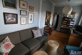 简约风格一居室简洁经济型客厅沙发背景墙沙发效果图