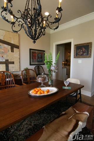 美式风格三居室富裕型餐厅餐桌效果图