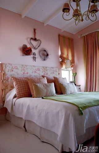 简约风格二居室浪漫经济型卧室卧室背景墙床海外家居