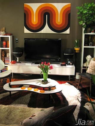 欧式风格公寓富裕型客厅电视柜效果图