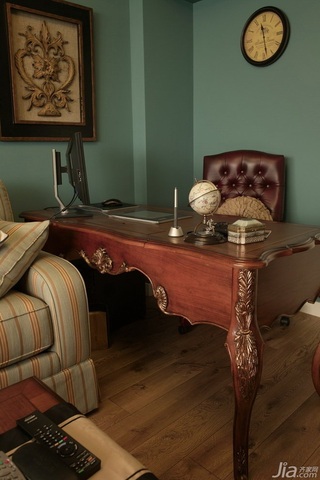 美式风格三居室经济型客厅书桌图片
