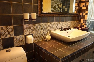 美式风格三居室经济型卫生间洗手台效果图