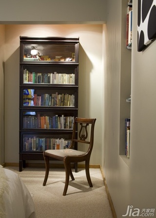 简约风格公寓富裕型卧室书架效果图