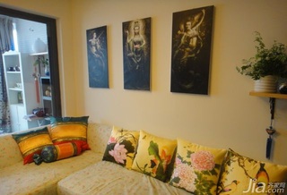 中式风格小户型经济型50平米客厅沙发效果图